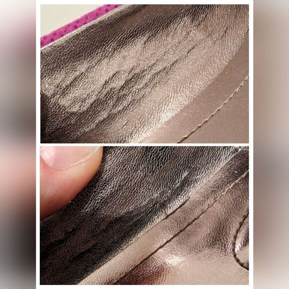 Calvin Klein Magenta Fuchsia Purple Maxee Genuine Suede Beaded Ballets Flats - Picture 6 of 12